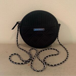 Vera Bradley Black Round Quilted Crossbody Bag